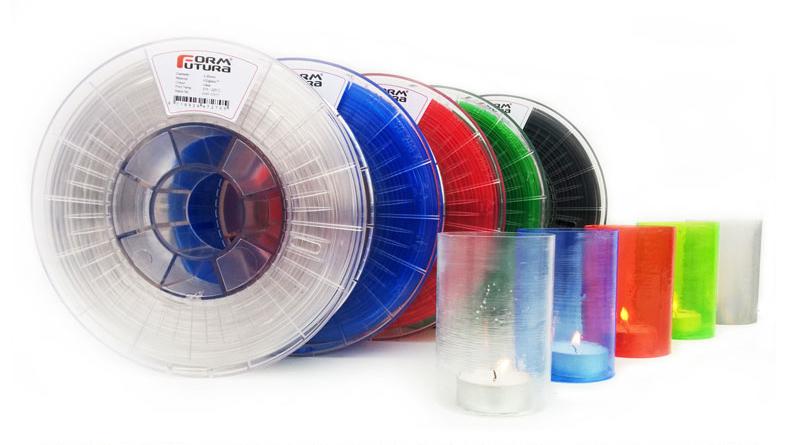 PETG 3D printed transparent parts showing material capabilities