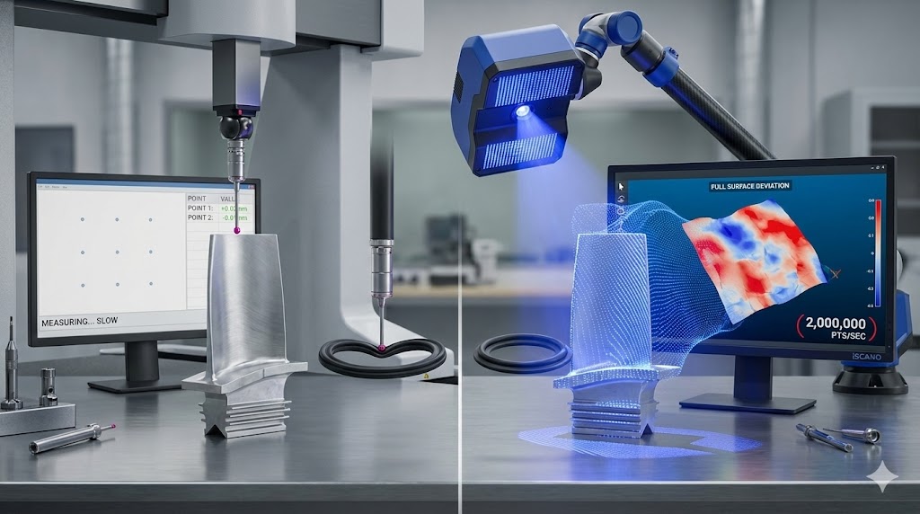 GD&T inspection of complex geometry using 3D scanning with color deviation analysis
