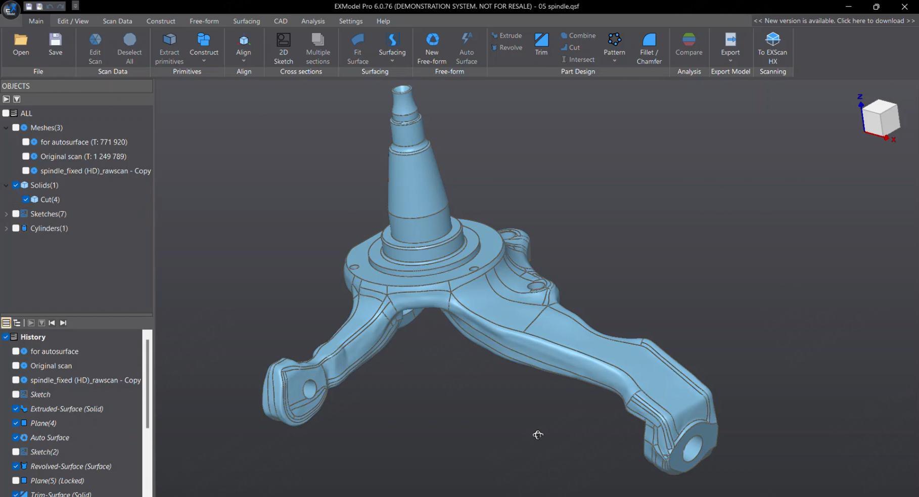 EXModel scan to CAD software