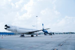 Wireless 3D scanner inspecting aircraft structure for dents
