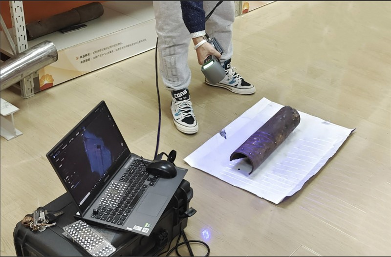 Scanning a corroded section of energy pipeline
