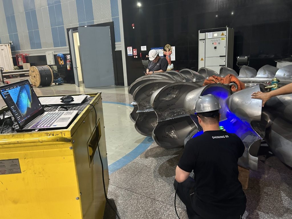 3D scanning a hydro turbine blade