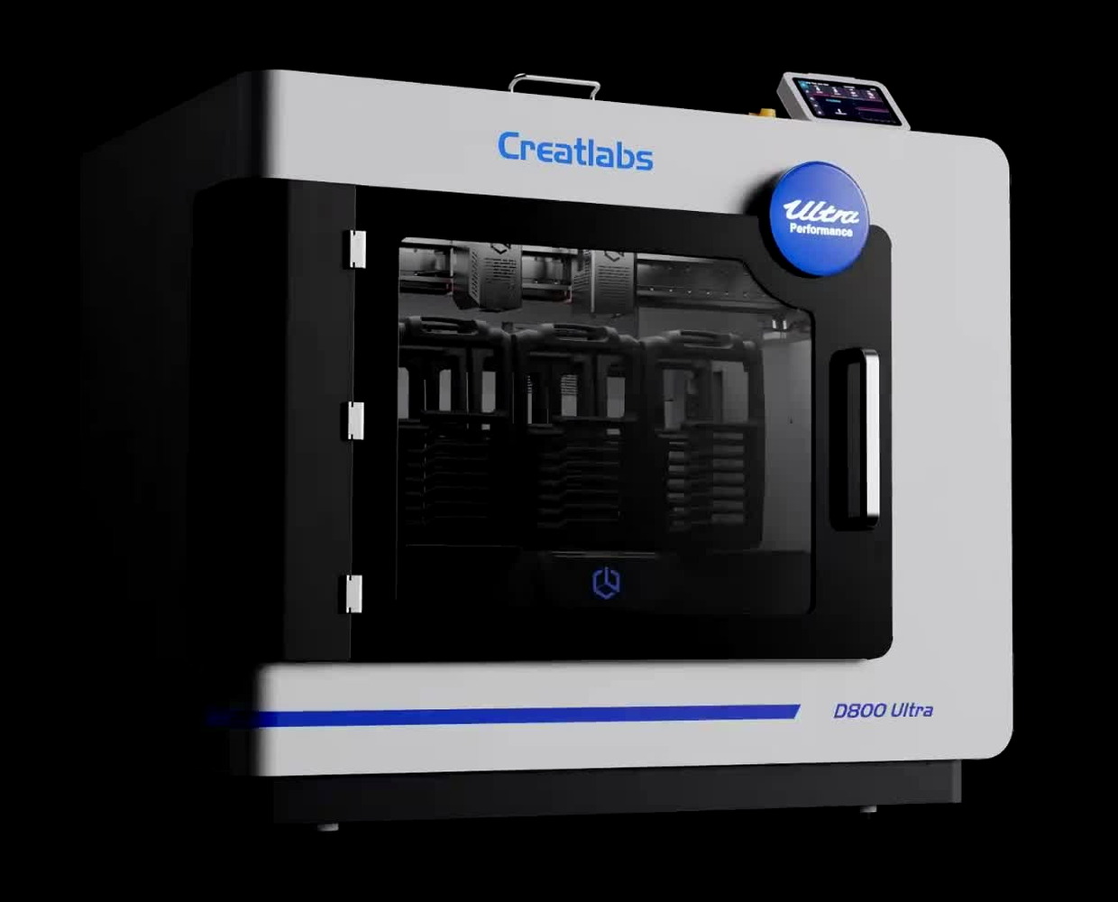 Creatlabs D800 Ultra large-format industrial 3D printer on black, Creatlabs Ultra series