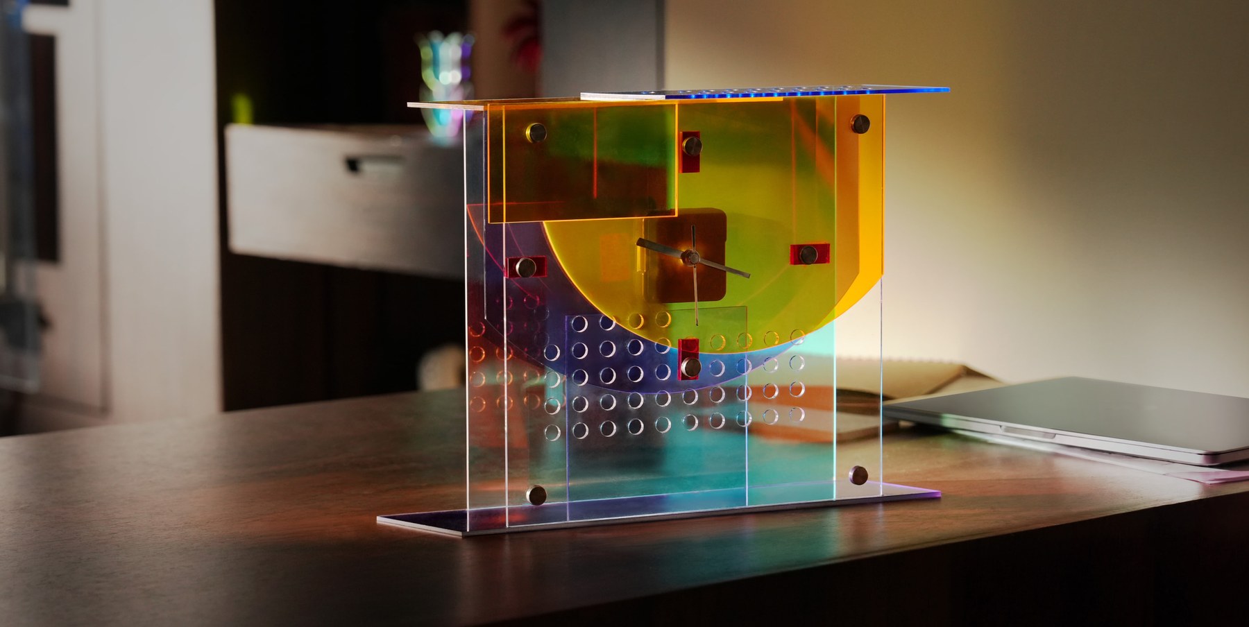 Layered Clock laser cut on the Bambu Lab R1