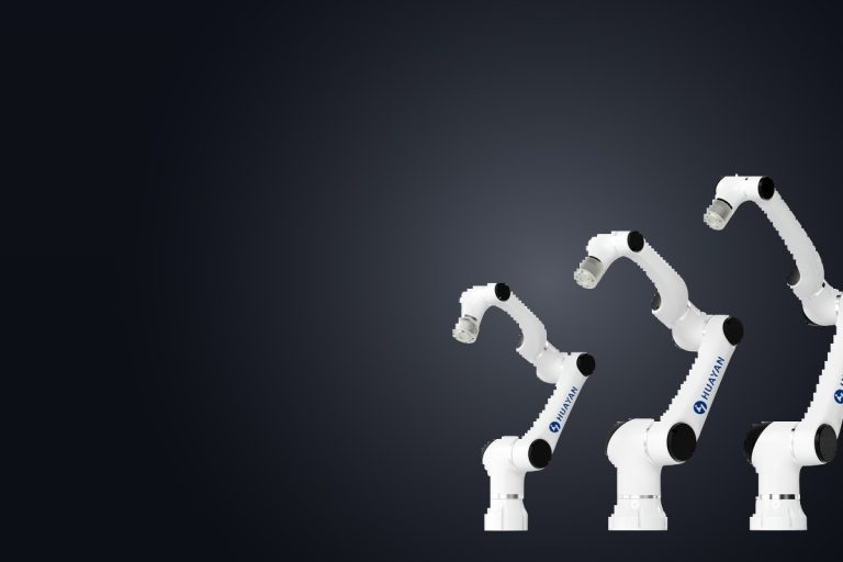 Huayan Elfin-Ex explosion-proof collaborative robots in a dark studio scene