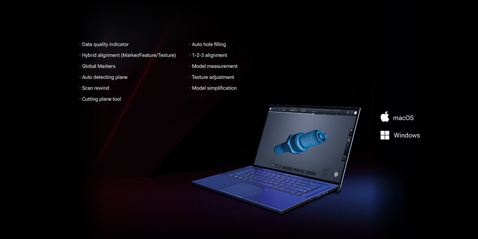 EXStar Hub software processing an EINSTAR 2 scan on a laptop