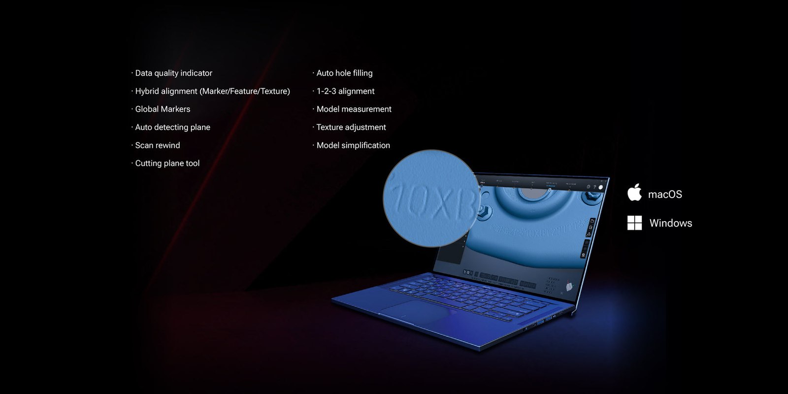 EXStar Hub software processing an EINSTAR Rockit scan