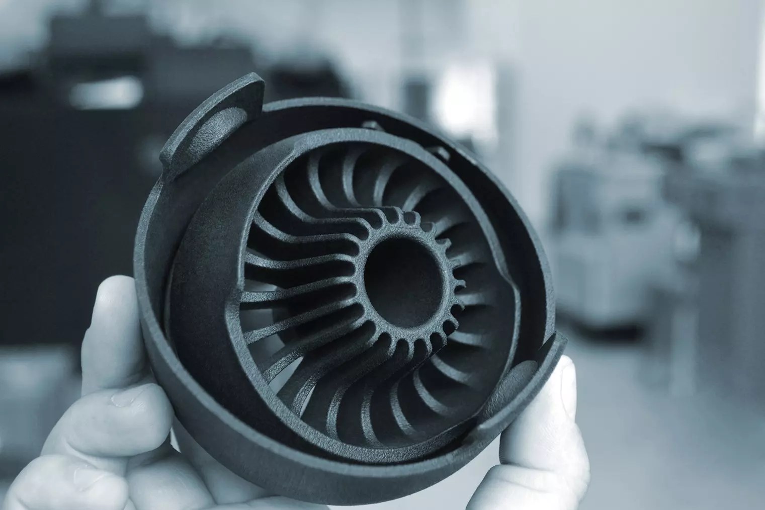 Flame-retardant printed components held after production for industrial use