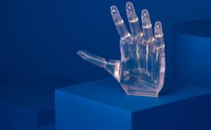 Flexible 80A resin 3D printed part demonstrating elastic material properties
