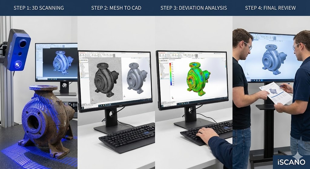 Reverse engineering of legacy manufactured component using 3D scanning