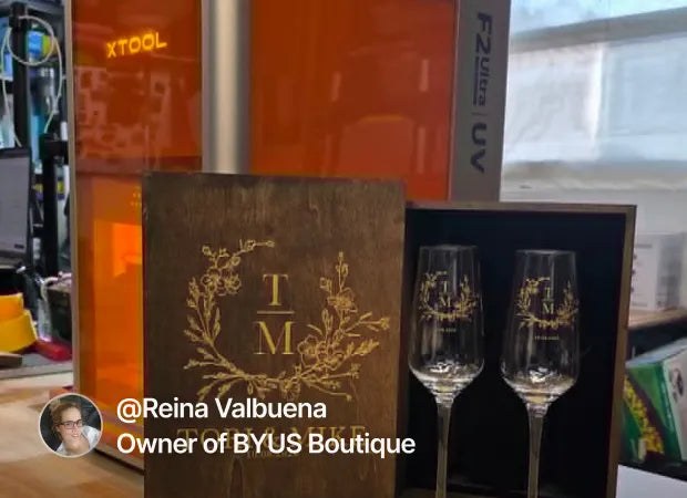 Reina Valbuena, BV’s Boutique — xTool F2 Ultra UV customer