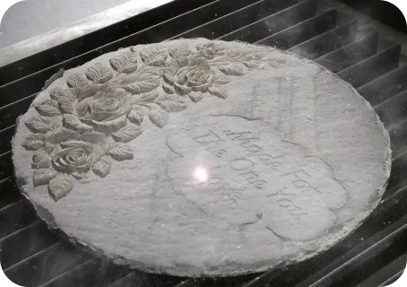 Stone powder from laser engraving