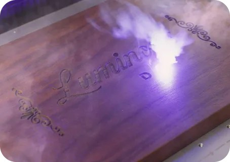 Woodworking smoke from laser engraving