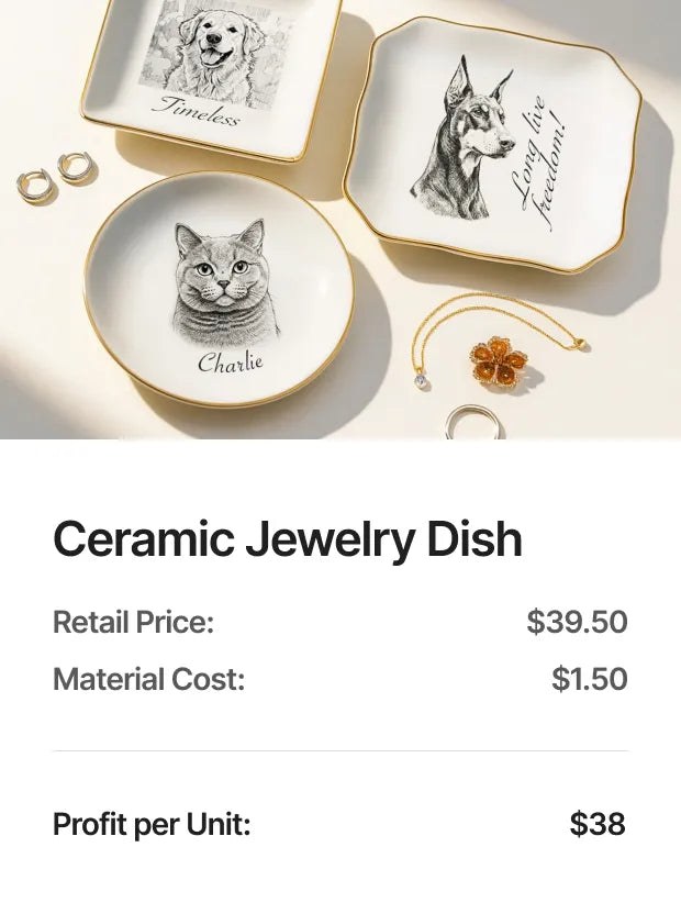 Ceramic jewellery dish — profit potential on the xTool F2 Ultra UV: Profitable from the first batch