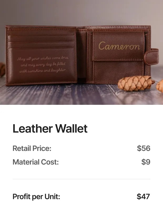 Leather wallet — profit potential on the xTool F2 Ultra UV: Marking that used to be outsourced