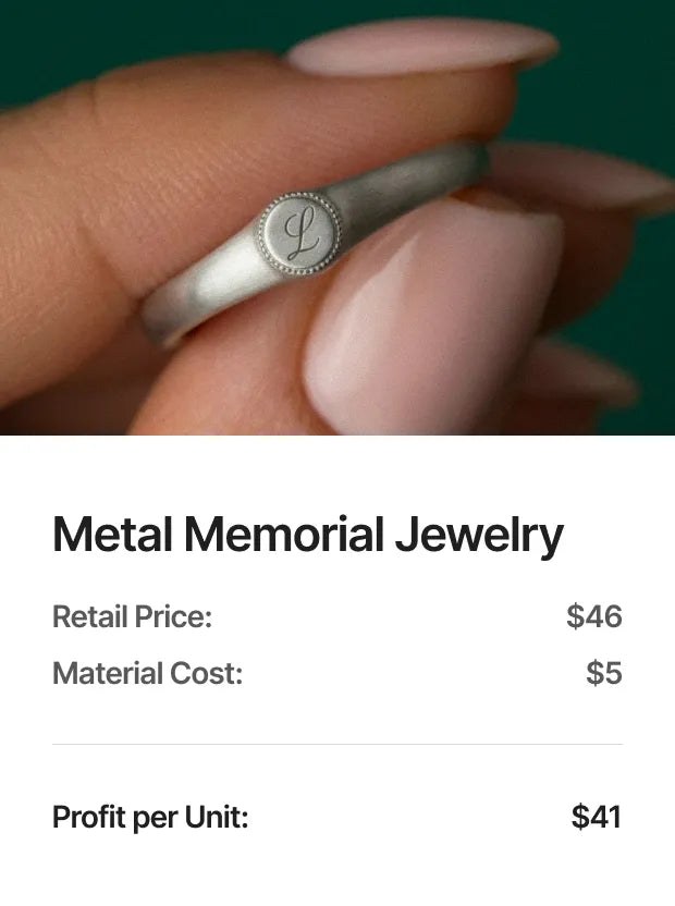 Metal memorial jewellery — profit potential on the xTool F2 Ultra UV: Fine detail at small scale