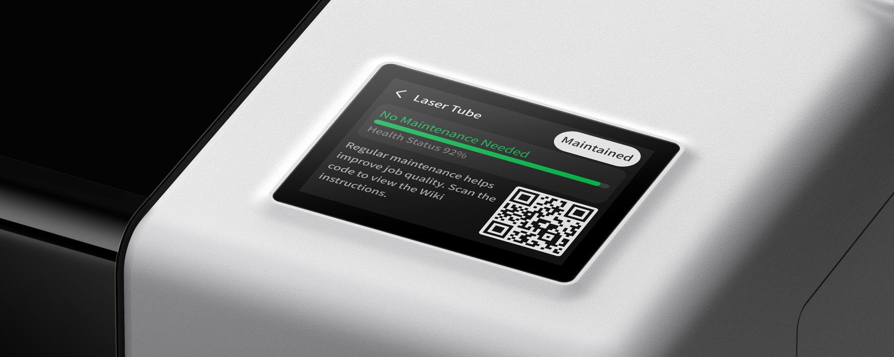 Bambu Lab R1 touchscreen showing machine health status