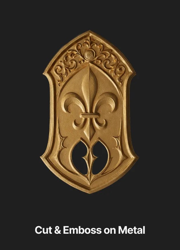 Cut & emboss on metal