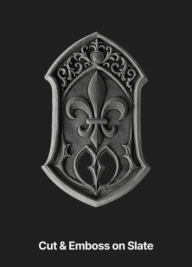 Cut & emboss on slate