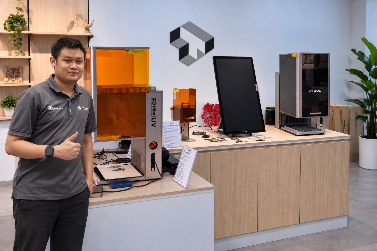 xTool retail customization counter in the Trinventor Solution Kuala Lumpur showroom