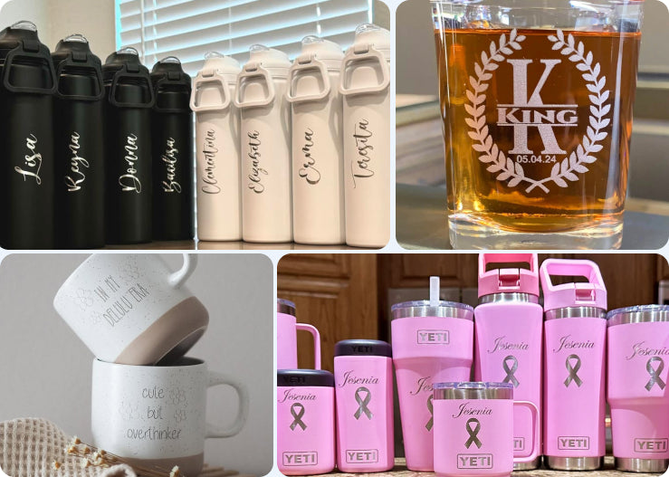 Drinkware laser customization examples